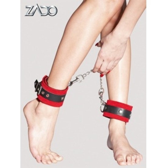 Wild Thing By Zado Leather Ankle Cuffs red