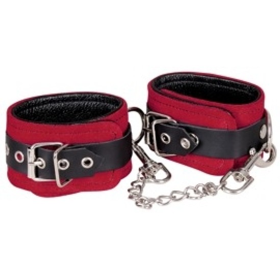 Wild Thing By Zado Leather Ankle Cuffs red