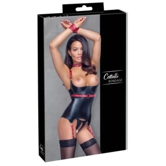 Cottelli Bondage Basque black/red S