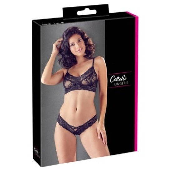 Cottelli Lingerie Krūšturis un biksītes melnas L/XL