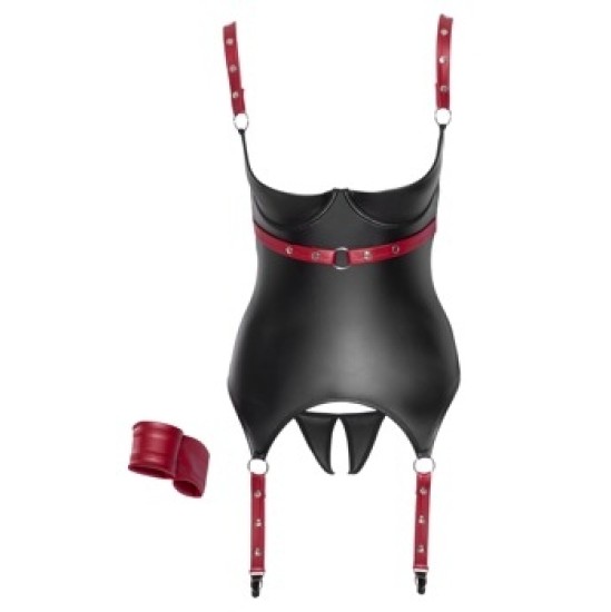 Cottelli Bondage Basque black/red S