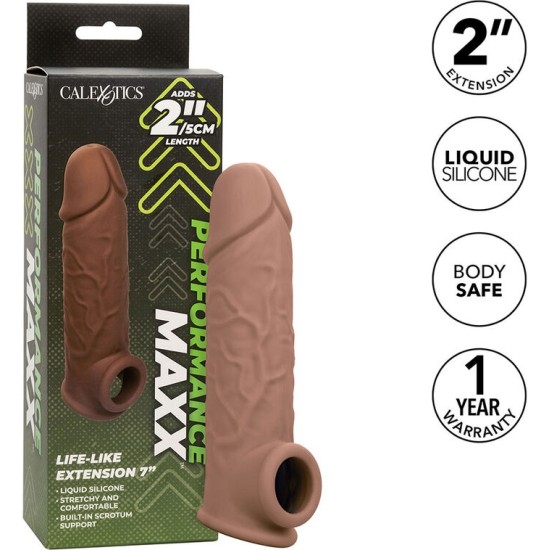 California Exotics PERFORMANCE MAXX LIFE-LIKE EXTENSION 7 BROWN SKIN