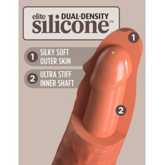 King Cock Elite KCE 8 DD Vibrating Cock Tan