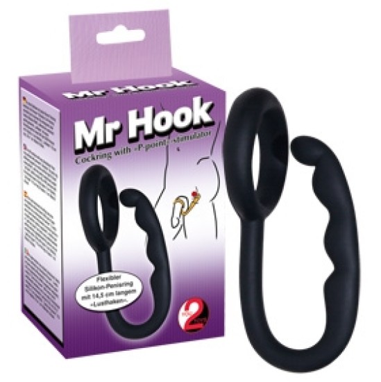 You2Toys Mr.Hook Cock Gredzens melns