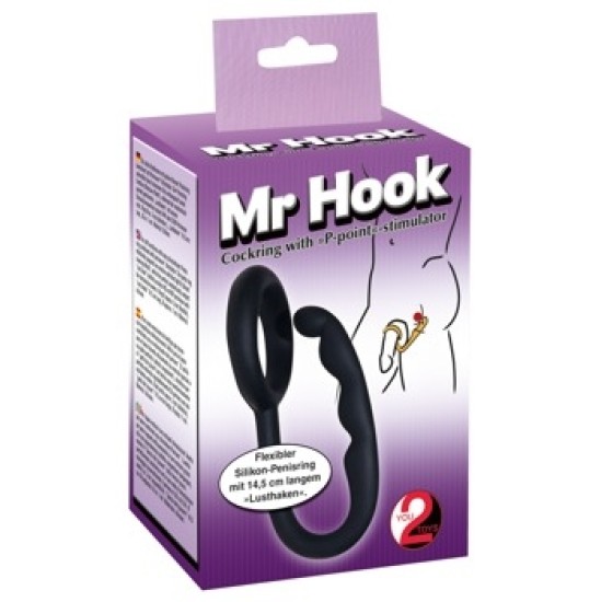 You2Toys Кольцо для члена Mr.Hook черный