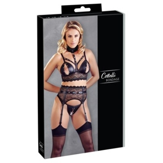 Cottelli Bondage Bra Suspender Set M