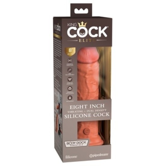 King Cock Elite KCE 8 DD Вибрирующий член Тан