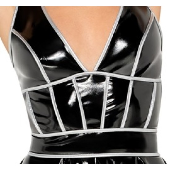 Black Level Vinyl dress w. silver L