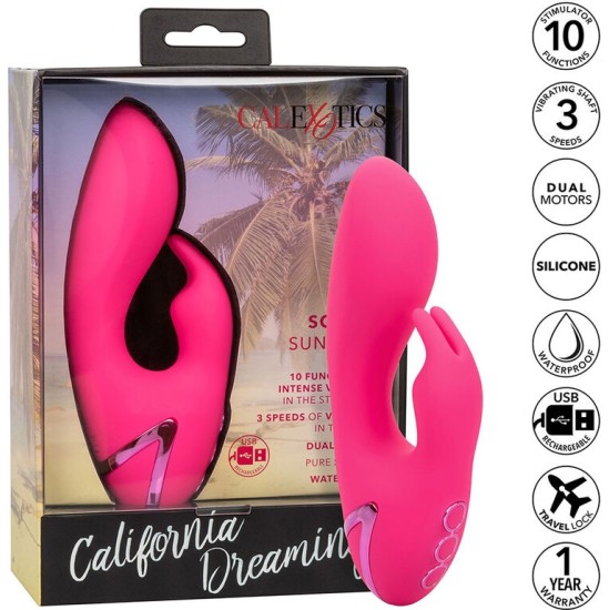 California Exotics SO. CAL SUNSHINE VIBRATOR RABBIT FUCHSIA BY CALIFORNIA DREAMING