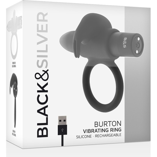 Black&Amp;Silver BURTON RING 10 VIBRATION MODES BLACK