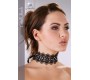 Cottelli Accessoires Siuvinėti Choker + Kalnų krištolas