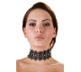 Cottelli Accessoires Siuvinėti Choker + Kalnų krištolas