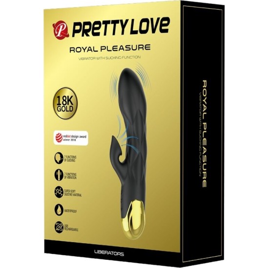 Pretty Love C-Type PRETTY LOVE — MELNS ATKĀRTOTI UZLĀDĒJAMS ZELTA PĀRKLĀTS LUXURY VIBRATORS