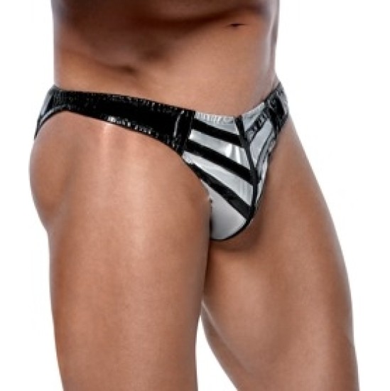 Black Level Vinyl Thong Men XL