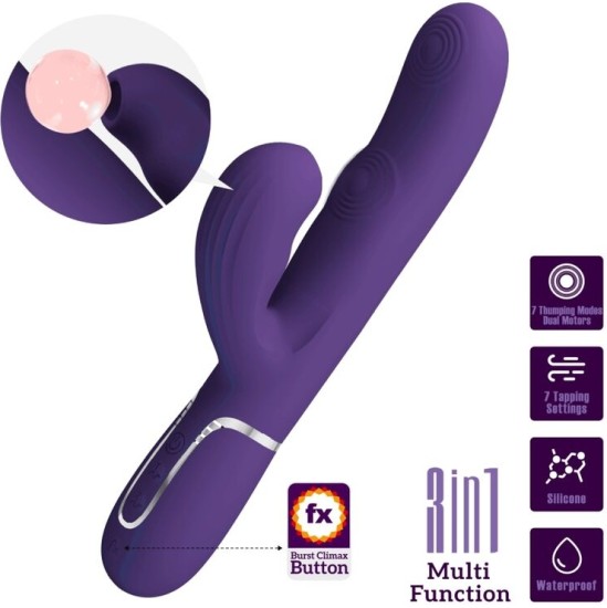 Pretty Love Flirtation PRETTY LOVE - PERLITA G-SPOT VIBRATOR 3 IN 1 MULTIFUNCTION PURPLE