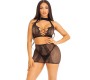 Leg Avenue Sets LEG AVENUE - BLACK OPEN LACE TOP & SKIRT