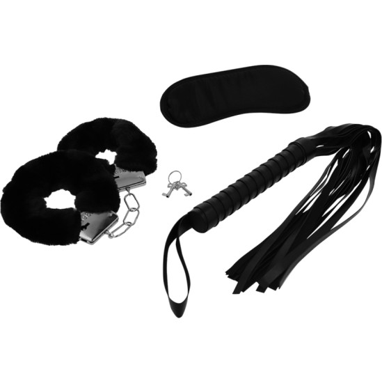 Intense Fetish EROTIC PLAYSET 1 WITH HANDCUFFS, BLIND MASK AND FLOGGER