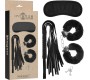 Intense Fetish EROTIC PLAYSET 1 WITH HANDCUFFS, BLIND MASK AND FLOGGER