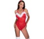 Livco Corsetti Bodies LIVCO CORSETTI FASHION - КРУЖЕВНОЕ ЛЕДИ БОДИ С ОТКРОЙНОЙ ПАРУСИНОЙ НА РОЖДЕСТВО L/XL