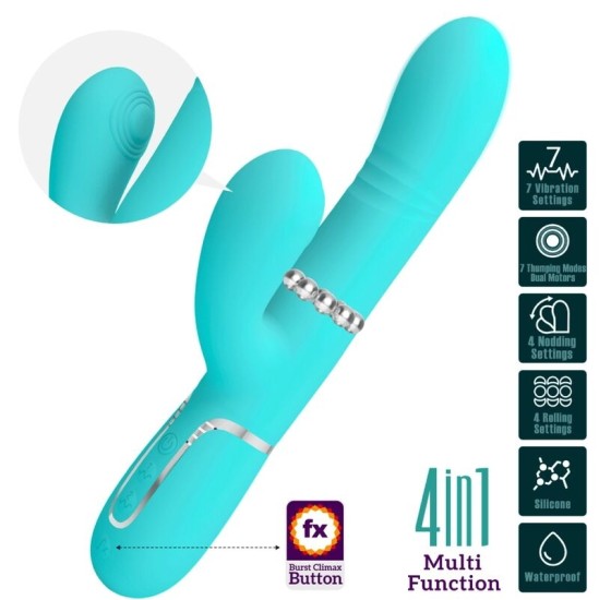 Pretty Love Flirtation PRETTY LOVE - MULTIFUNKTSIOONILINE G-SPOT VIBRATOR AQUA GREEN