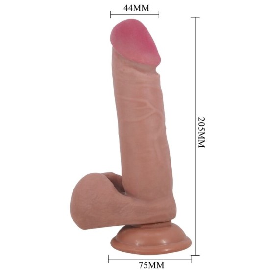 Pretty Love High Grade PRETTY LOVE - BĪDĀMĀS ĀDAS SĒRIJA REĀLISTS DILDO AR BĪDĀMĀM ĀDAS SŪCĒŠANĀS BRŪNAS 20,5 CM