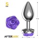 Afterdark Metal Anal Plug with Purple Rose Base - Size S