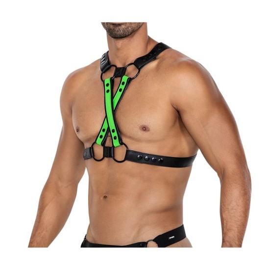 Cut4Men H4RNESS06 Chest Harness 4WAY Blazing Green One Size