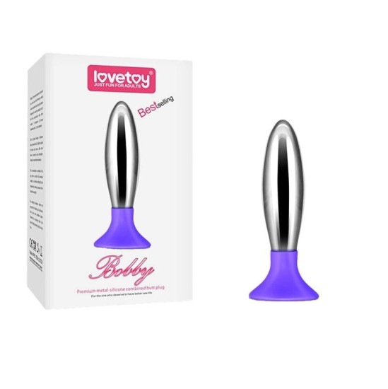 Lovetoy Анальная пробка Bobby Metal и Silicone Purple