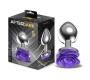 Afterdark Metal Anal Plug with Purple Rose Base - Size S