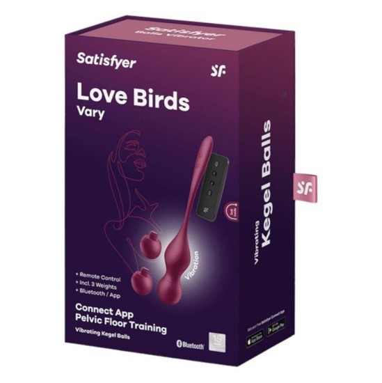 Satisfyer Love Birds Vary Connect lietotne Wine Red