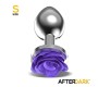 Afterdark Metal Anal Plug with Purple Rose Base - Size S