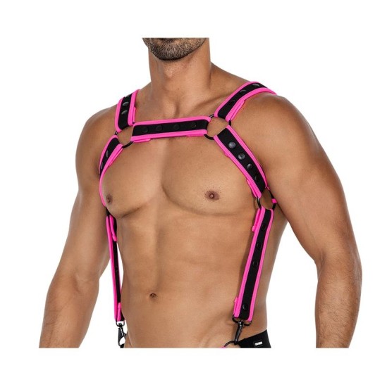 Cut4Men H4RNESS05 Chest Harness Neon HotPink One size