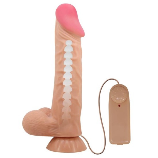 Baile Bīdāms Skin Vibrating Dildo ar tālvadības pulti 24 cm