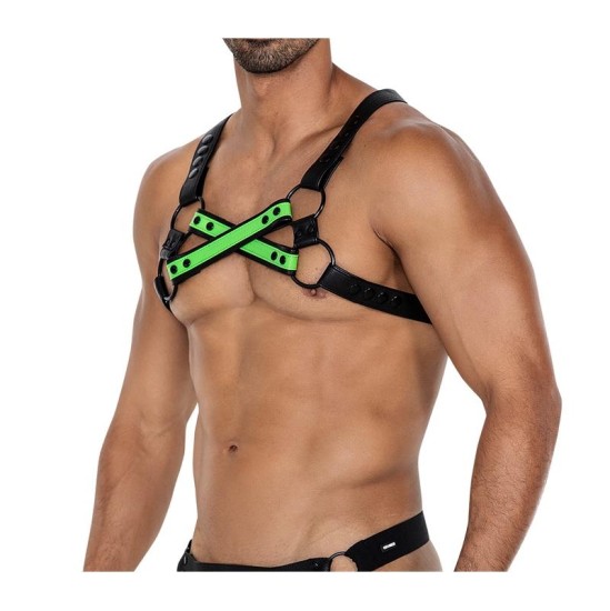 Cut4Men H4RNESS06 Chest Harness 4WAY Blazing Green One Size