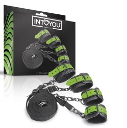 Intoyou Shining Line Glow in the Dark Cuffs and Restraints Bed Set