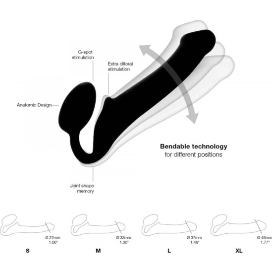 Strap-On-Me IEKĀRTAS DILDO SIKSNA EMASTĪGA MĪKSTA SILIKONA VILETA XL