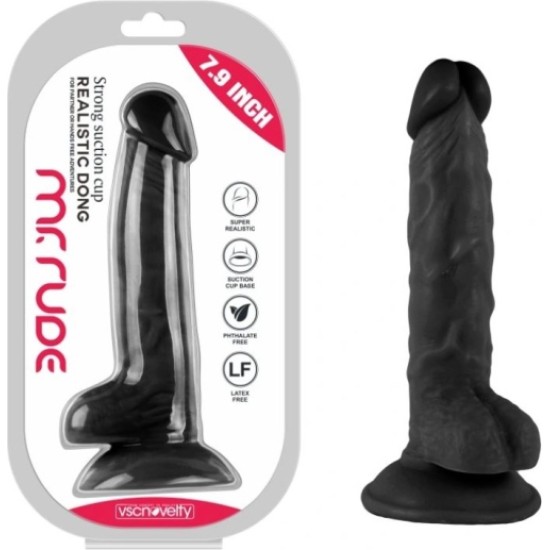 Vscnovelty REALISTIC PENIS MR RUDE BLACK 17'8 CM