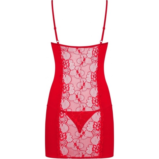 Obsessive HEARTINA CHEMISE & THONG RED S/M