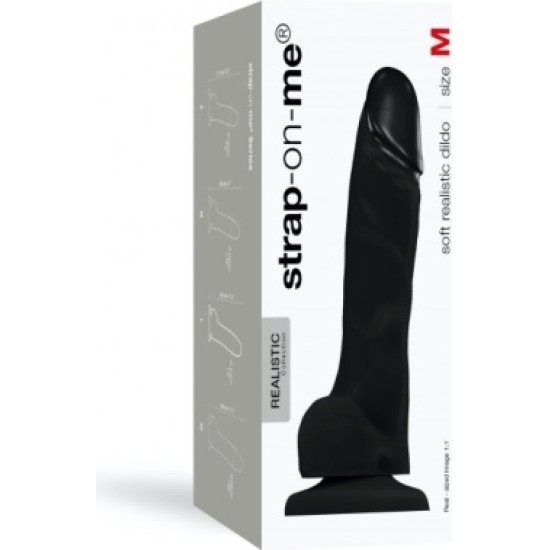 Strap-On-Me REALISTIC PENIS SOFT SILICONE BLACK M