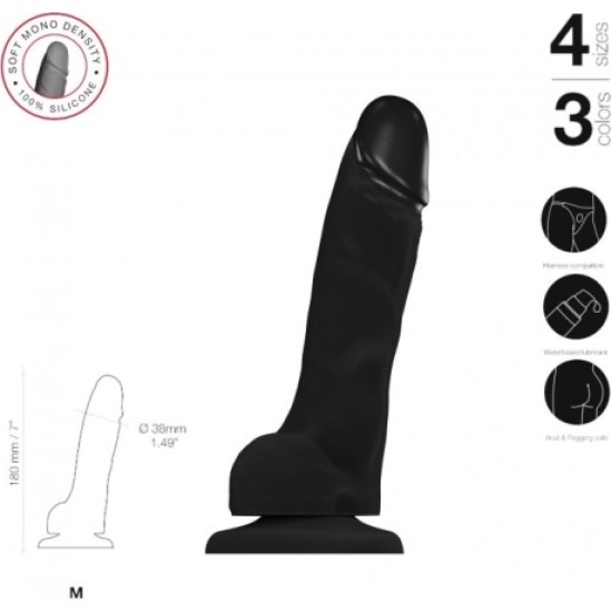 Strap-On-Me REALISTIC PENIS SOFT SILICONE BLACK M