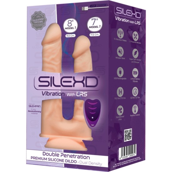 Silexd DUBULTĀS IESPĒJAS SILIKONA DILDO 7+ 8" W/USB VIBRĀCIJA + LRS VADĪBA"