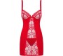 Obsessive HEARTINA CHEMISE & THONG RED S/M