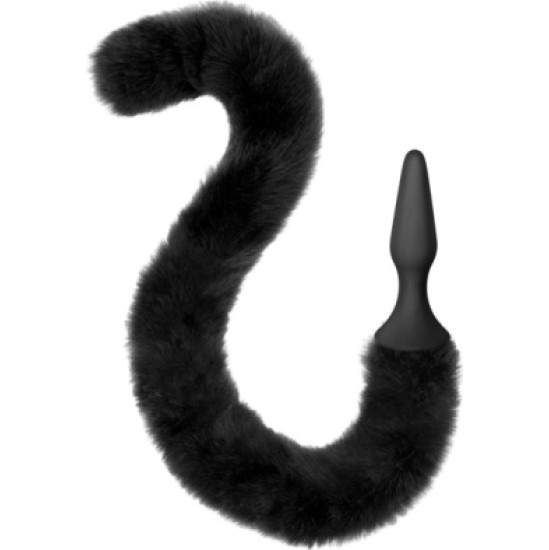 Sweet Caress SILICONE PLUG W/ ARTICULATED BLACK CAT TAIL