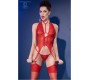 Chilirose CR4419 BODY WITH THONG AND RED STOCKINGS L