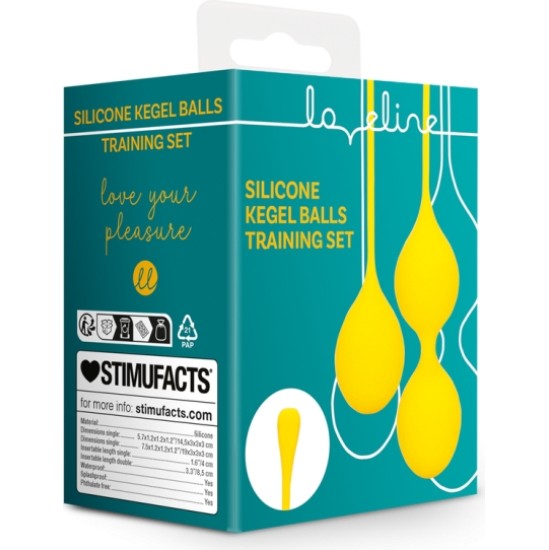 Loveline YELLOW SILICONE CHINESE KEGEL BALLS TRAINING SET