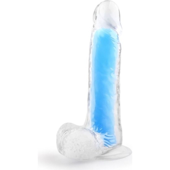 Vscnovelty REĀLISTS FOSFORESCENTI ZILS PENIS 20 CM