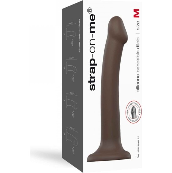 Strap-On-Me DILDO AR piesūcekni PIEMĒROTA IEKĀRTA DUAL BLĪVUMA FLEXIBLE COCOLATE M