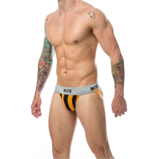 Mob Eroticwear SPORTA JOCKSTICK ORANŽI-MELNS XXL