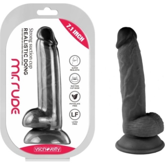 Vscnovelty REĀLISTS PENIS MR RUDE BLACK 18 CM