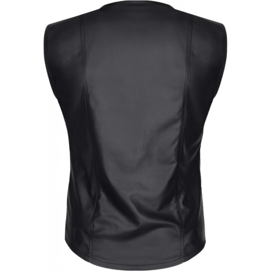 Demoniq MOTTAVIANO WETLOOK SLEEVELESS T-SHIRT BLACK M